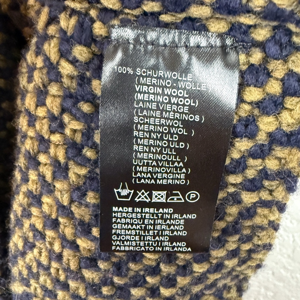 Irish 100% Wool Knit Poncho Cape XS/S Donegal Ireland EUC Wool Soft Blue Green - Picture 10 of 13